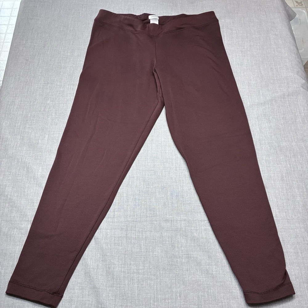 NILS Women's Base Layer Brown Elastic Waist Fleece Pull On Leggings Size Large